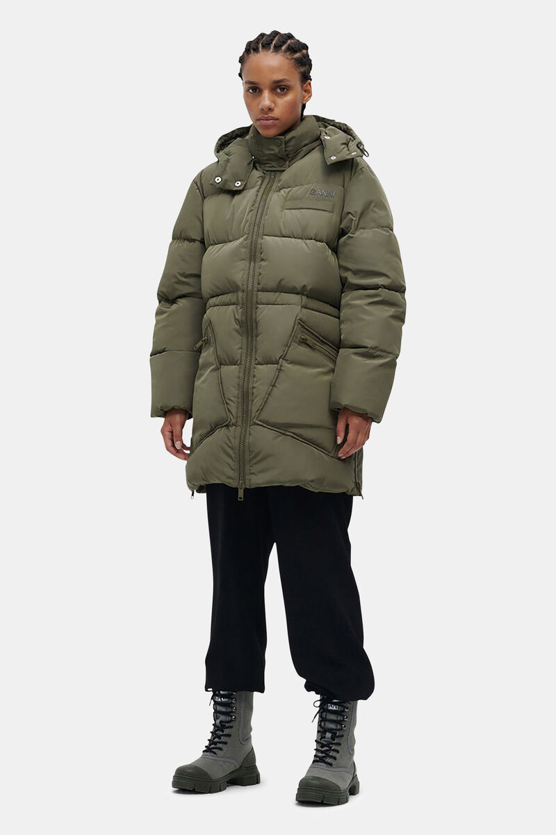 Kalamata Recycled Polyester Oversized Puffer Midi Jacket | GANNI US