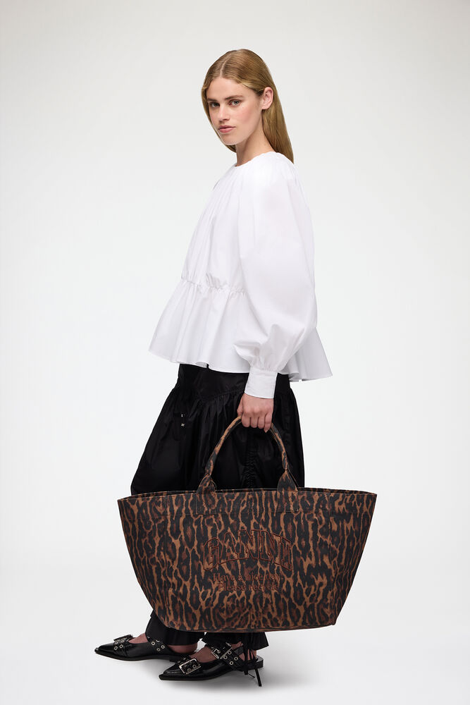 Tote XXL in Gradient Red Leopard, Autumn Maple