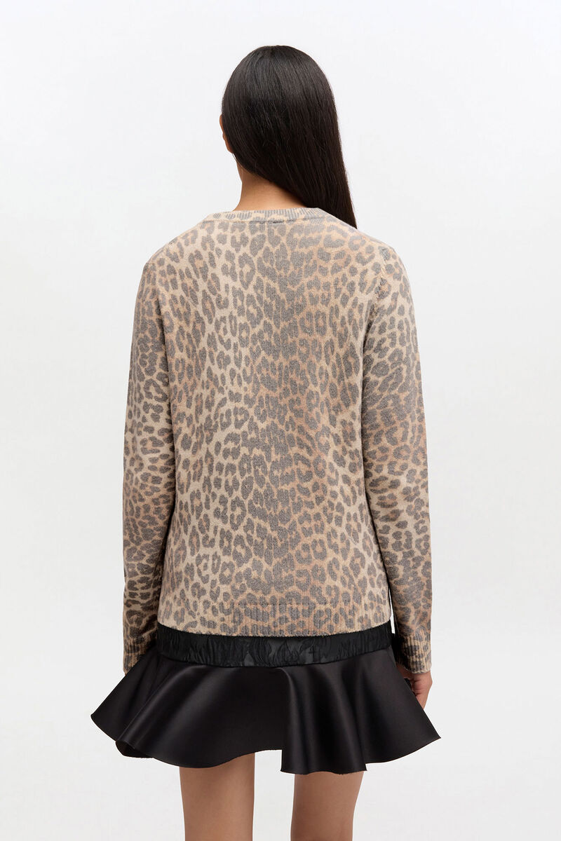 Pull en laine graphique, in colour Leopard - 3 - GANNI