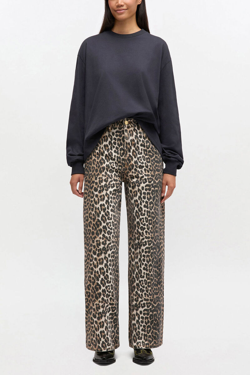Essential Basic Long-sleeve, Organic Cotton, in colour Phantom - 2 - GANNI
