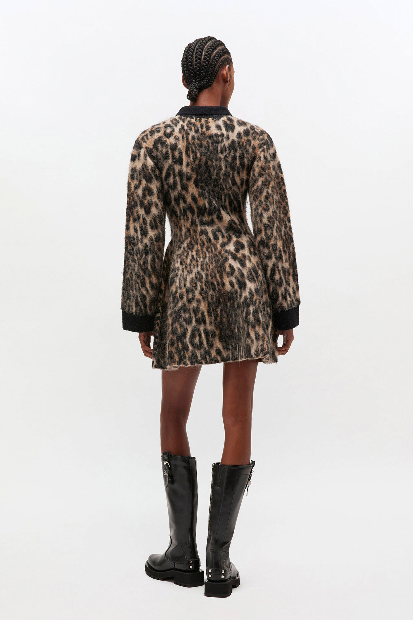 Leopard Polo Dress, in colour Leopard - 2 - GANNI