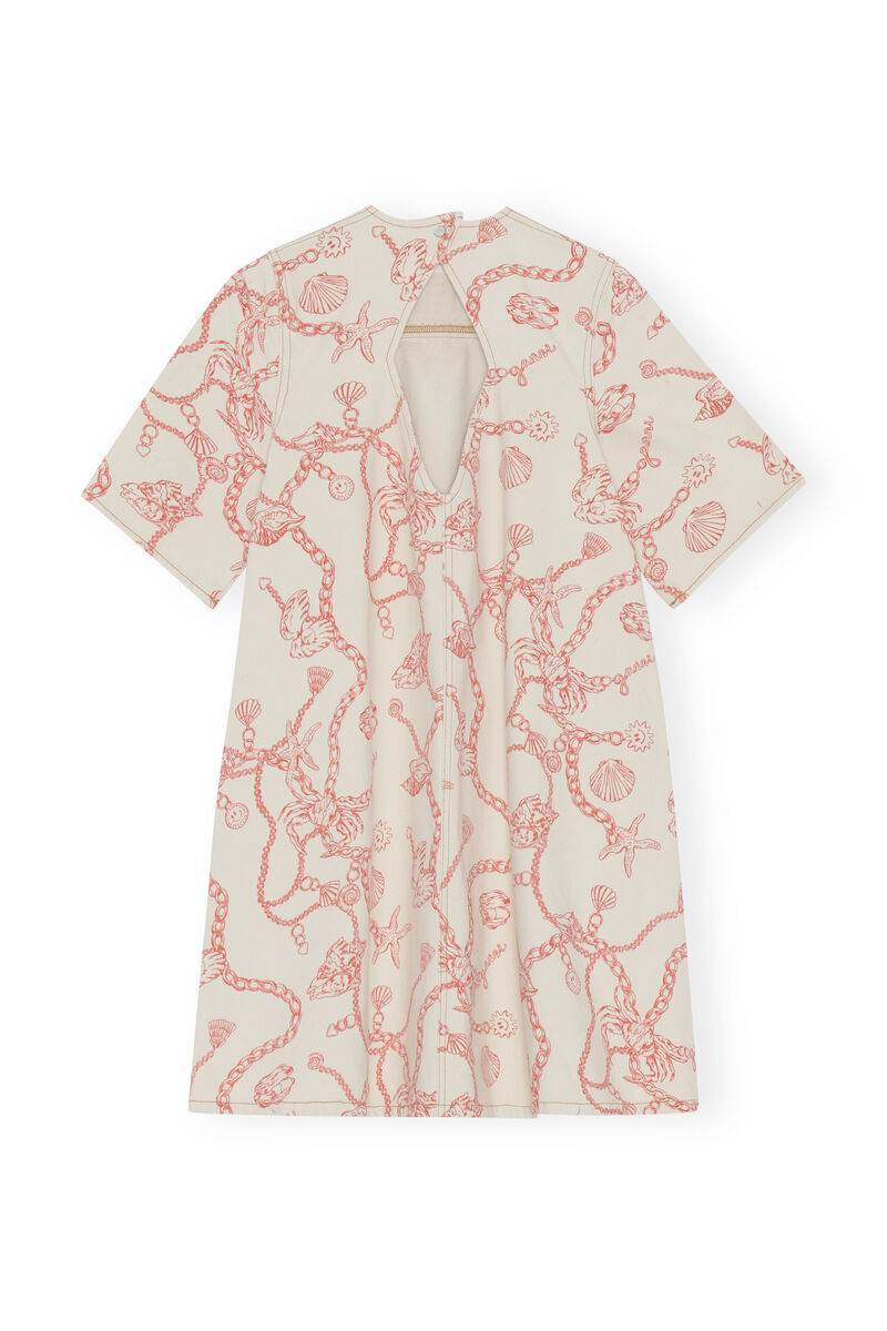Miniklänning i denim, Cotton, in colour Egret - 2 - GANNI