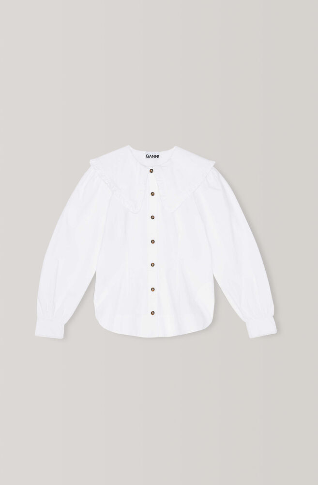 Cotton Poplin Hemd, Bright White