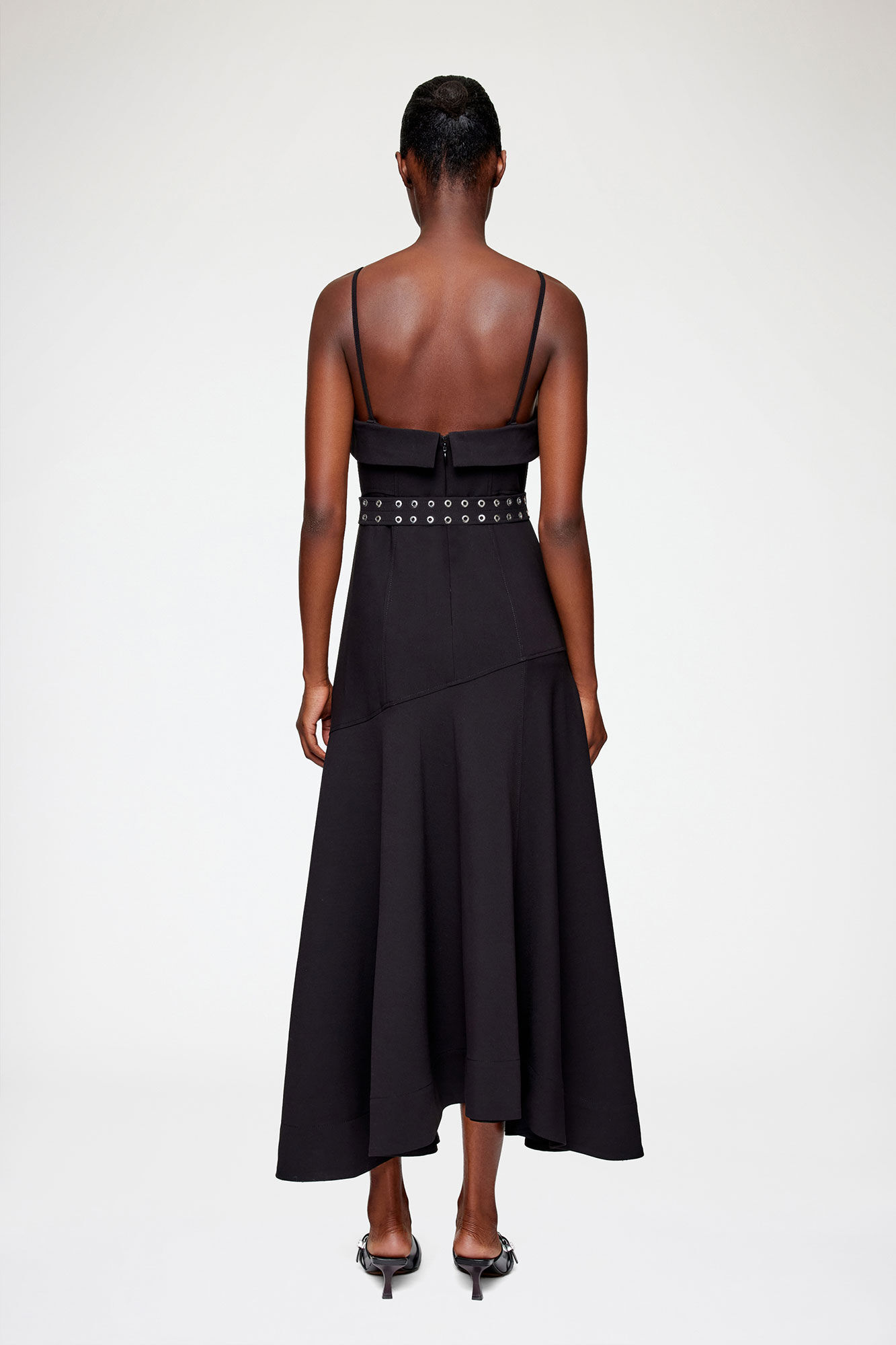 Dress in Black Twill Suiting, Elastane, in colour Black - 3 - GANNI