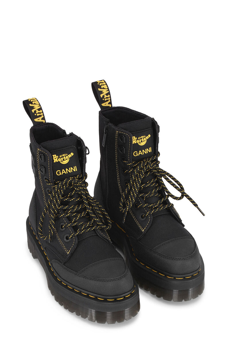 GANNI x Dr. Martens Jadon-støvler , Nylon, in colour Black - 2 - GANNI