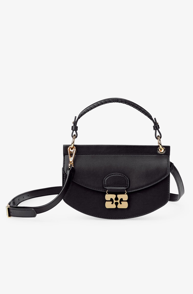 Black Mini Top Handle Apo-G Bag, Polyester, in colour Black - 1 - GANNI