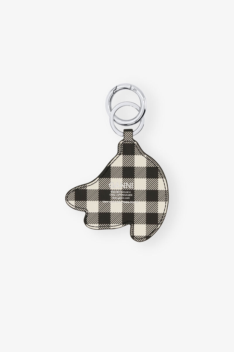 Banana Keyring, Recycled Leather, in colour Black - 2 - GANNI