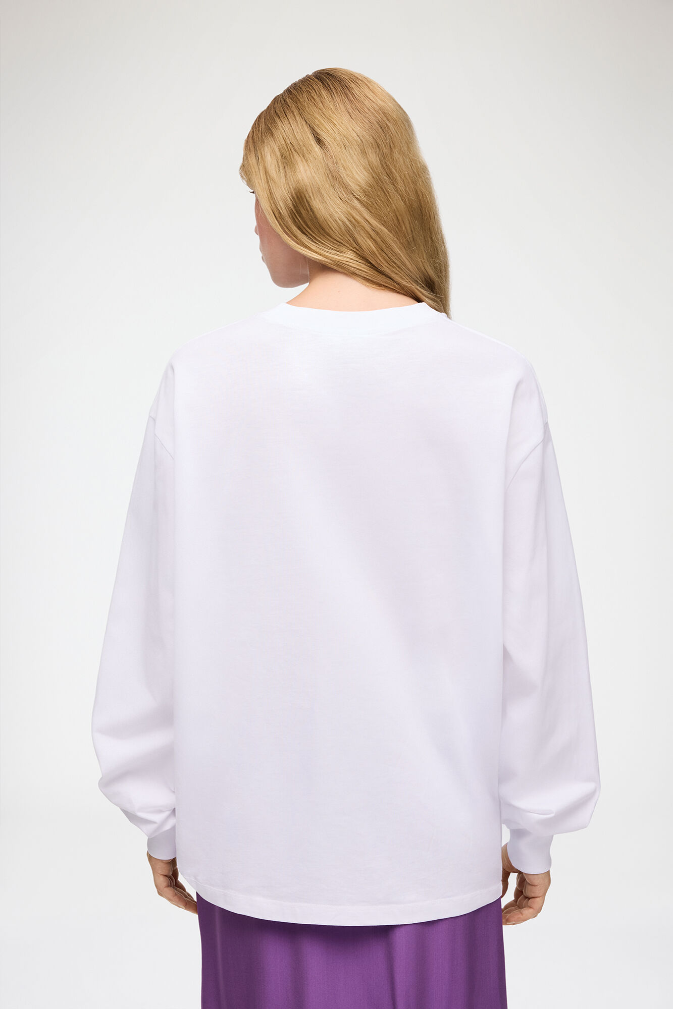 Long-sleeve T-shirt with Mushroom Teddy, Organic Cotton, in colour Bright White - 3 - GANNI