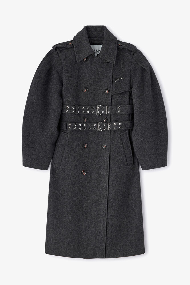 Wool Trench Coat, Phantom