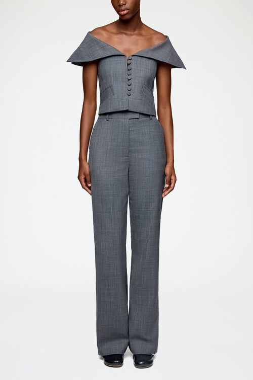 Vest in Grey Wool Melange, Phantom