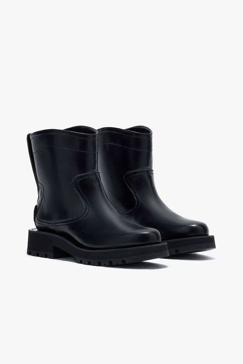 Black Oleatex Low Boots, Cotton, in colour Black - 2 - GANNI