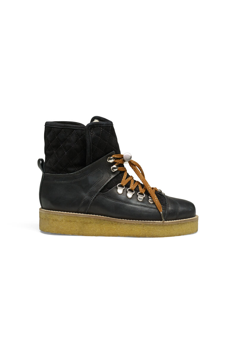 Mira Quilt Boots, in colour Black - 1 - GANNI