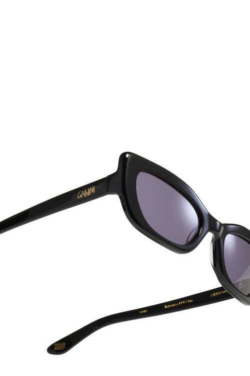 GANNI x Ace & Tate Black Sadie Sunglasses, Acetate, in colour Black - 4 - GANNI
