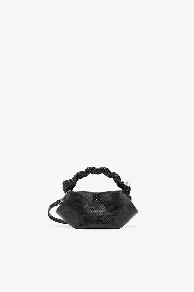 Black Snake Mini Bou Bag, Croco