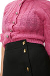 Relaxed Mohair Cardigan, Merino Wool, in colour Phlox Pink - 5 - GANNI
