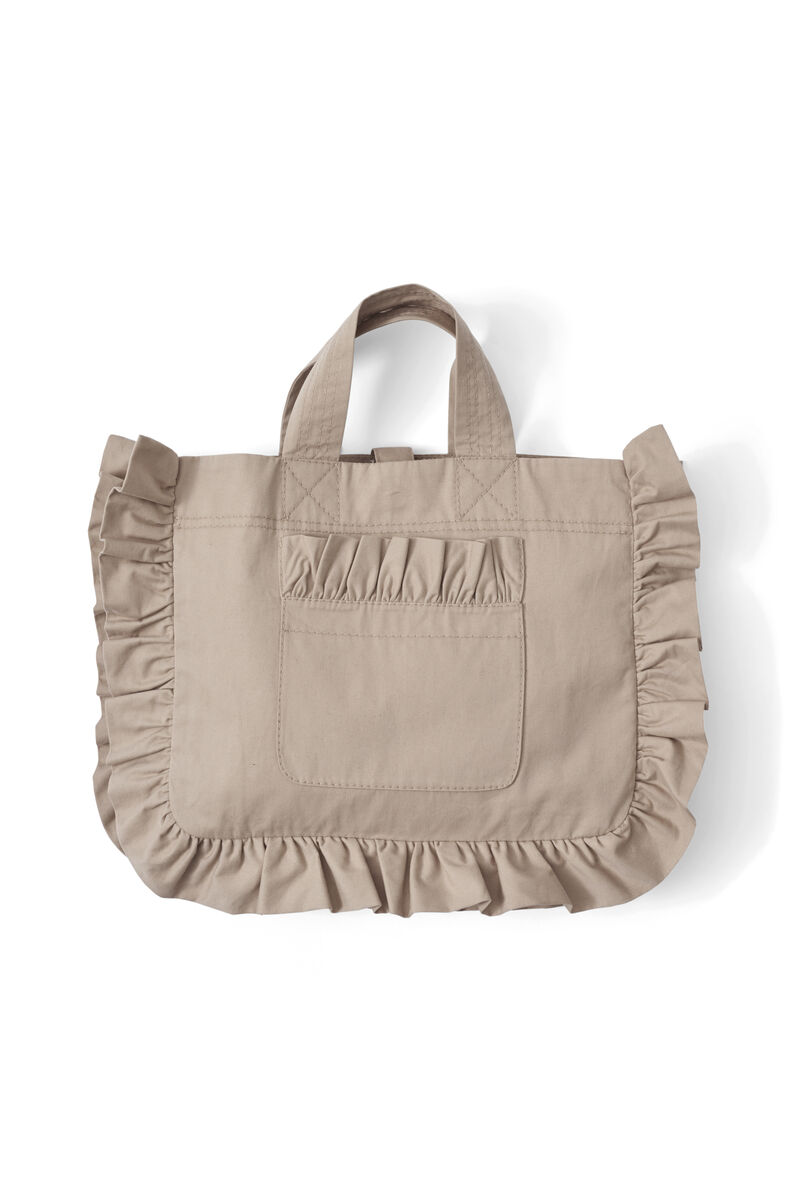 Phillips Cotton Tote Bag, in colour Cuban Sand - 1 - GANNI
