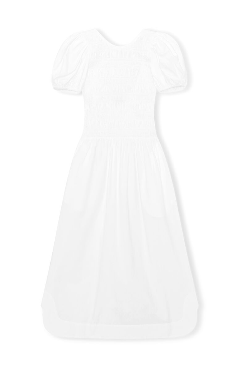 Hvid Bomulds Kjole, Cotton, in colour Bright White - 1 - GANNI