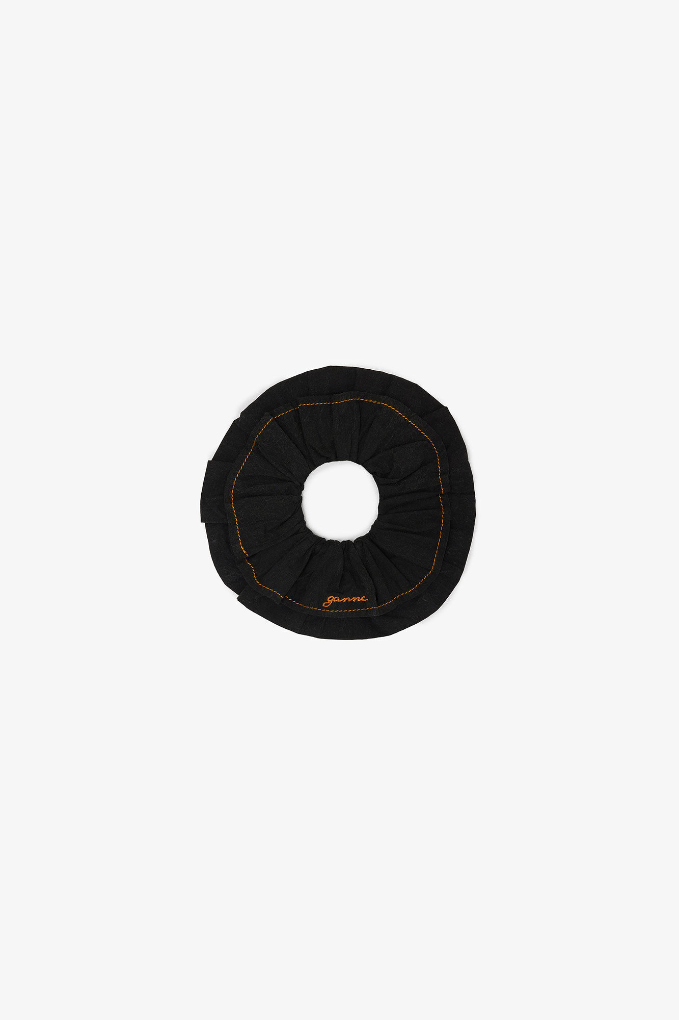 Black Scrunchie, Elastane, in colour Washed Black/Black - 1 - GANNI