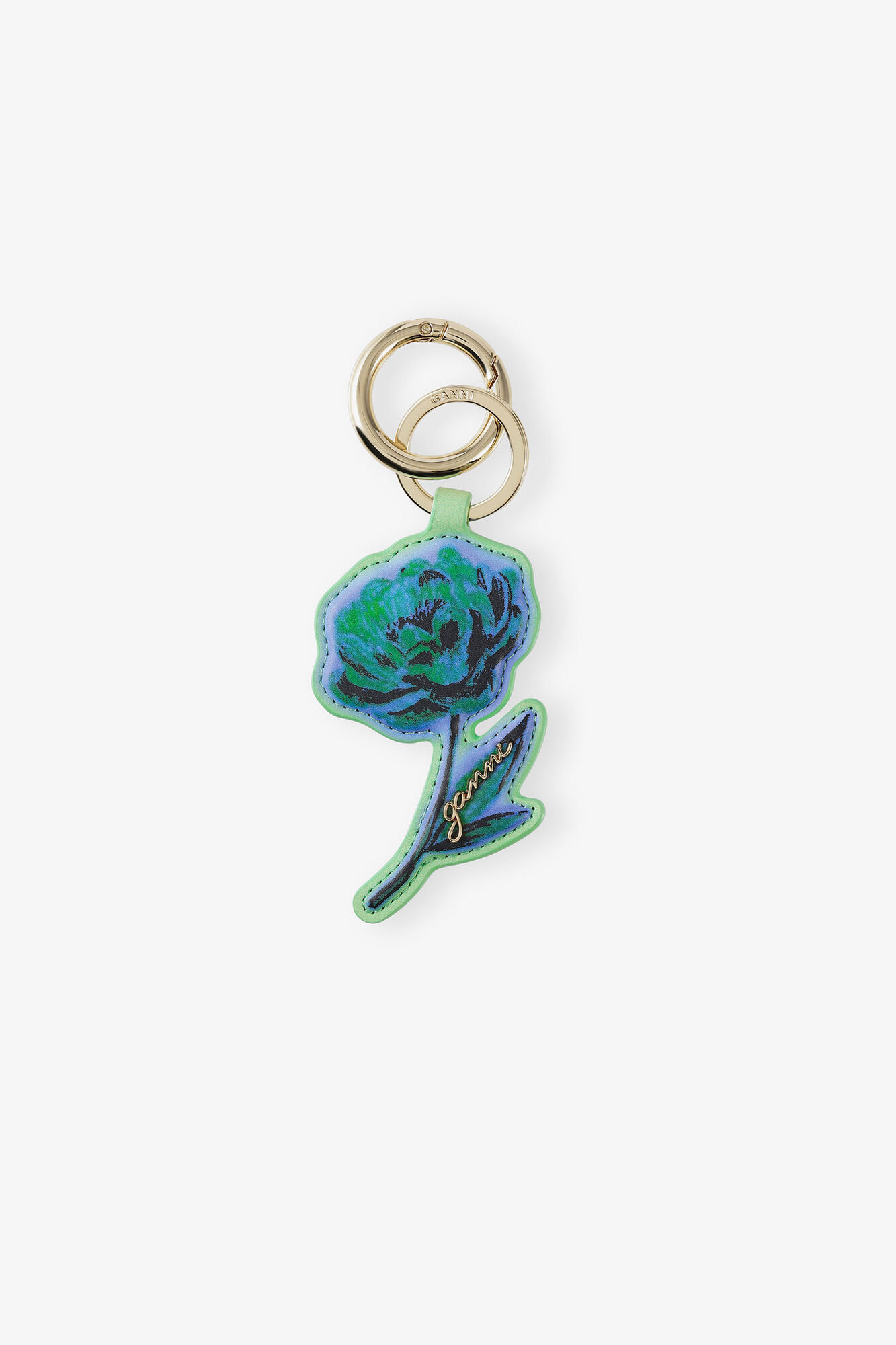 Ganni Flower Keyring Stone - Female - Keychains - Green - One Size - Accessories - Image 3