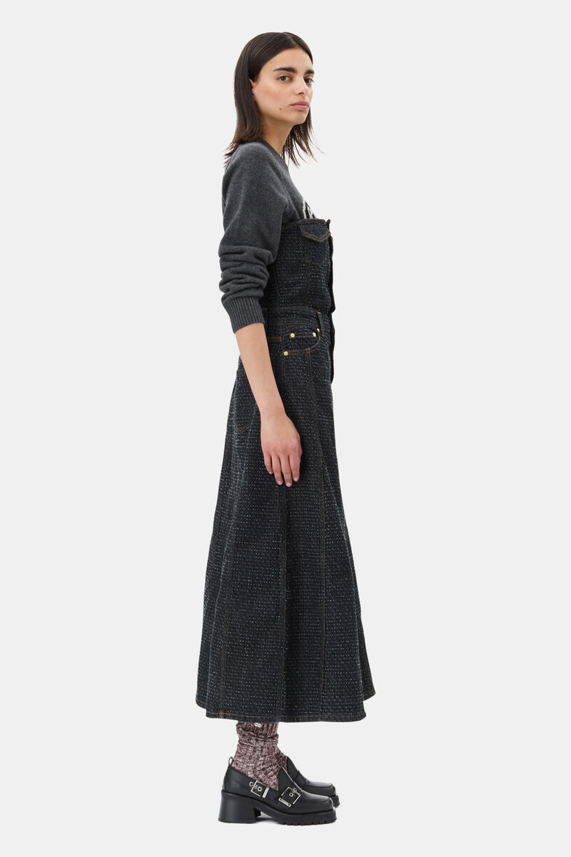 Black Feminine Buckle Platform Loafers, Polyester, in colour Black - 3 - GANNI