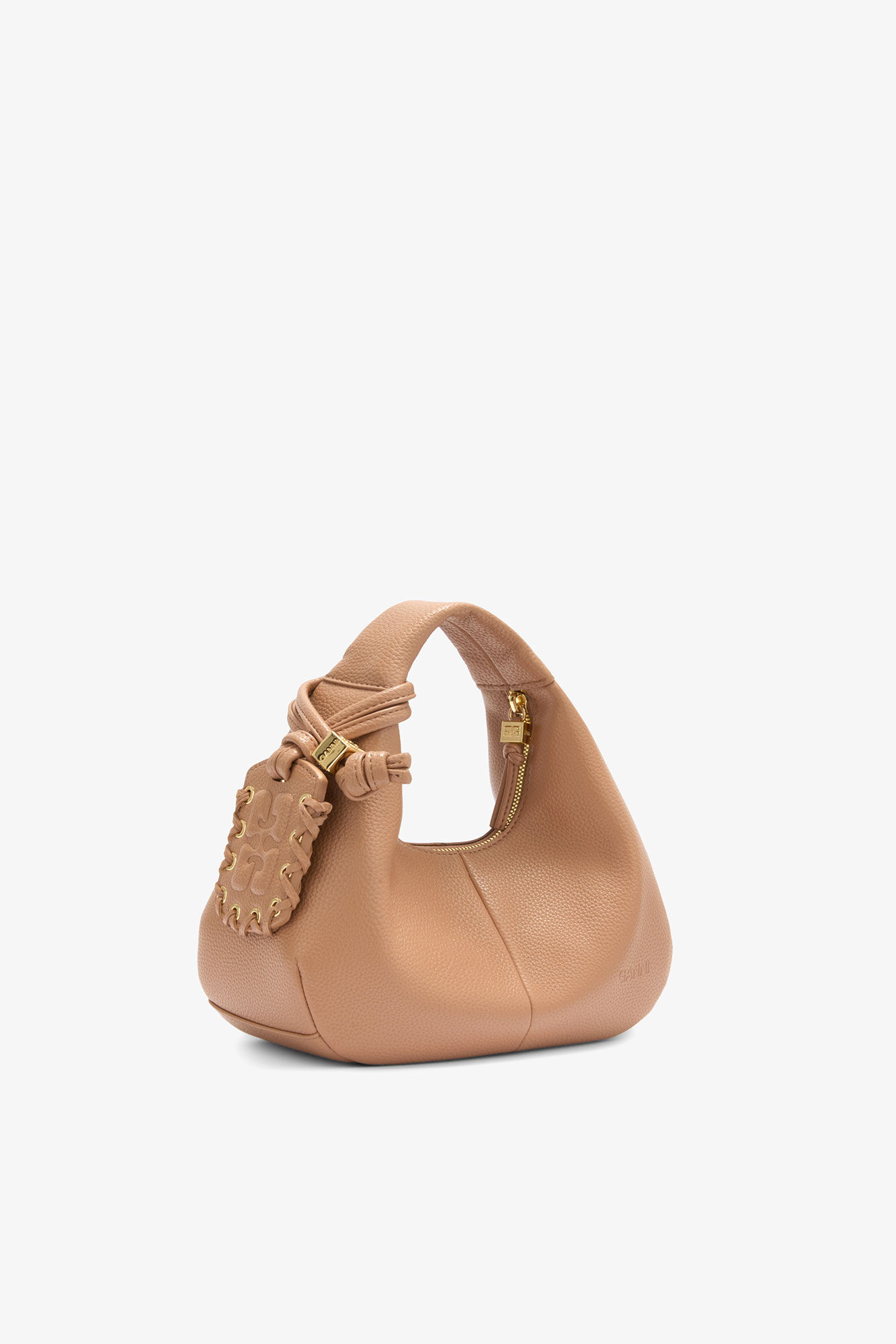 Mini-Hobo-Tasche in Braun, Recycled Polyester, in colour Tawny Birch - 2 - GANNI