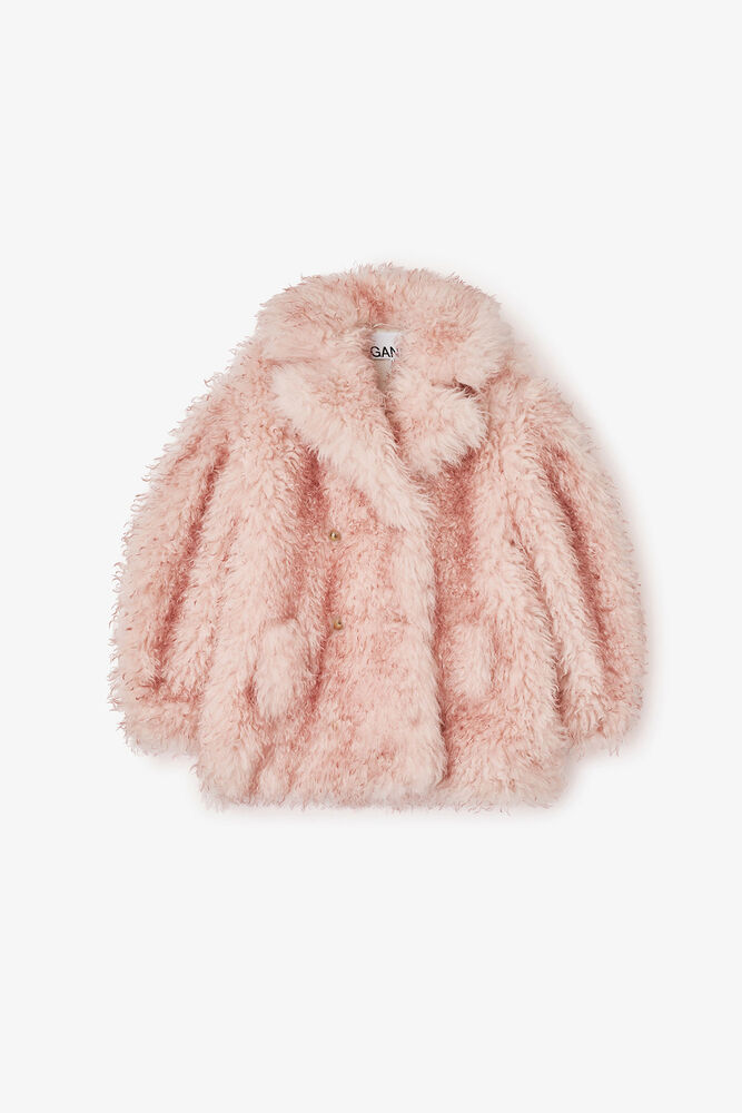 Manteau en fourrure alternative rose, Mary's Rose