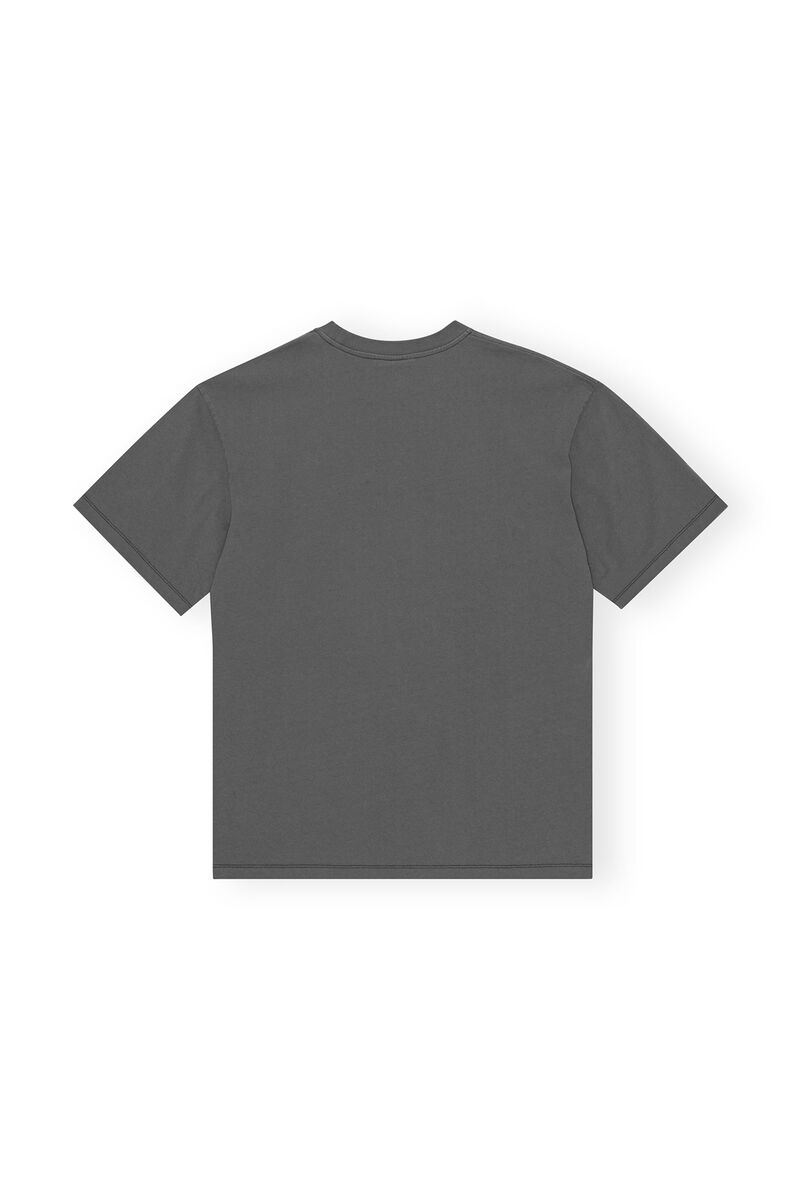 Future Grey Relaxed Lamb T-shirt, Organic Cotton, in colour Volcanic Ash - 2 - GANNI