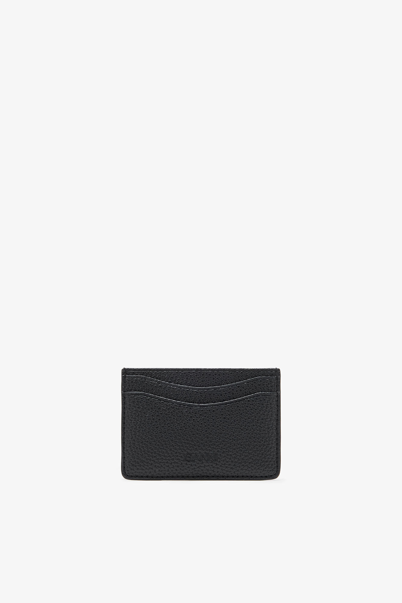 Svart GANNI Bou-lommebok med kornet tekstur, Polyurethane, in colour Black - 2 - GANNI