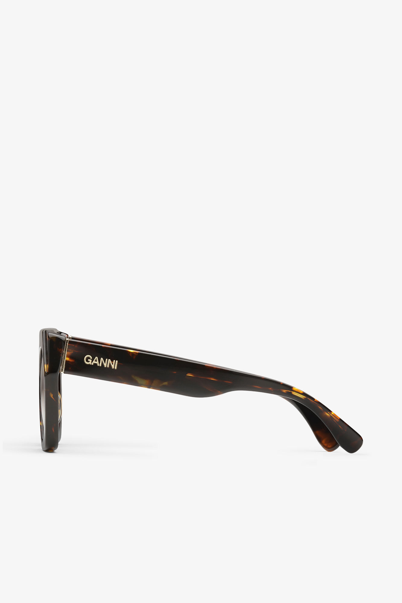 Brown Oversized Sunglasses, Acetate, in colour Brandy Brown - 2 - GANNI