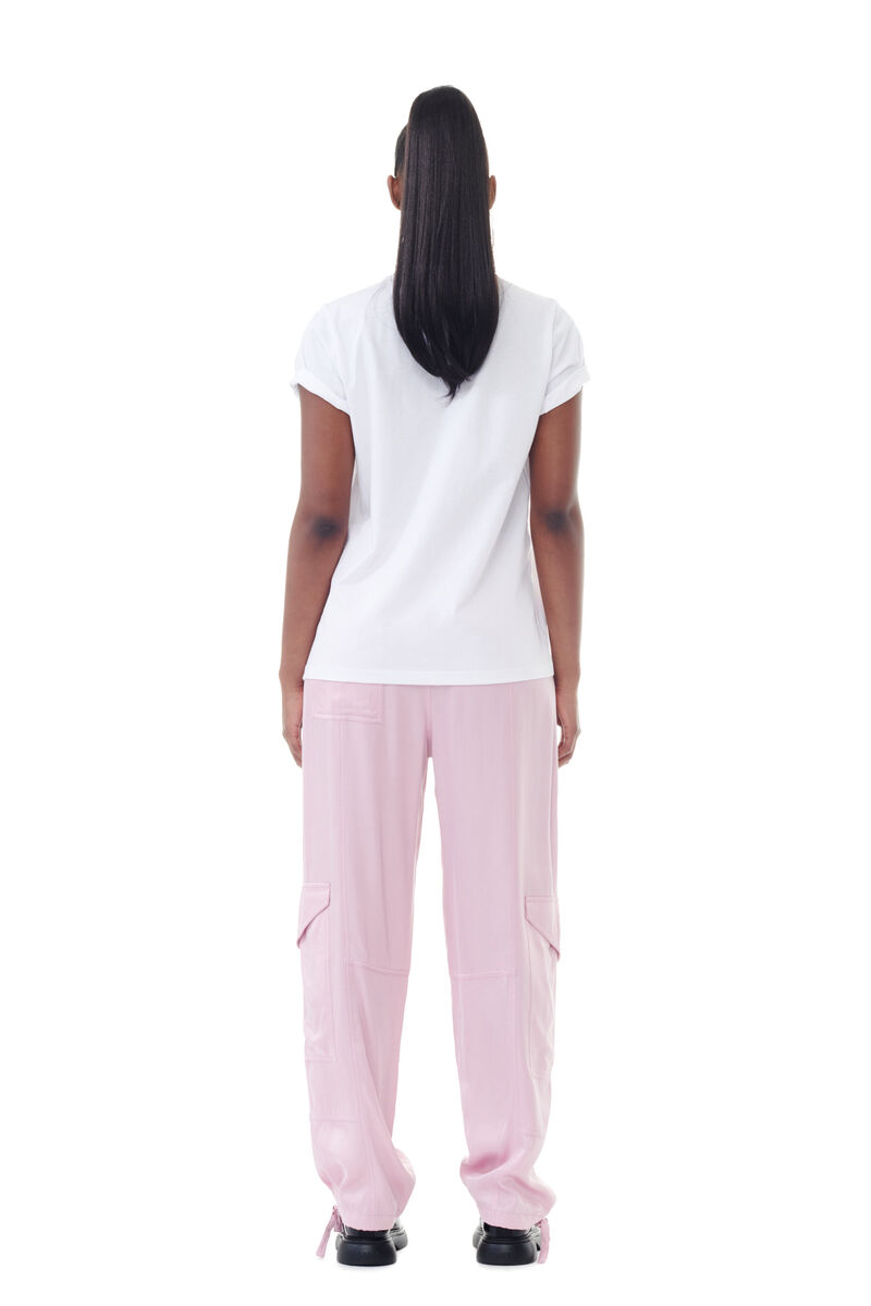 Basic Jersey Coctail Relaxed T-shirt, Cotton, in colour Bright White - 4 - GANNI