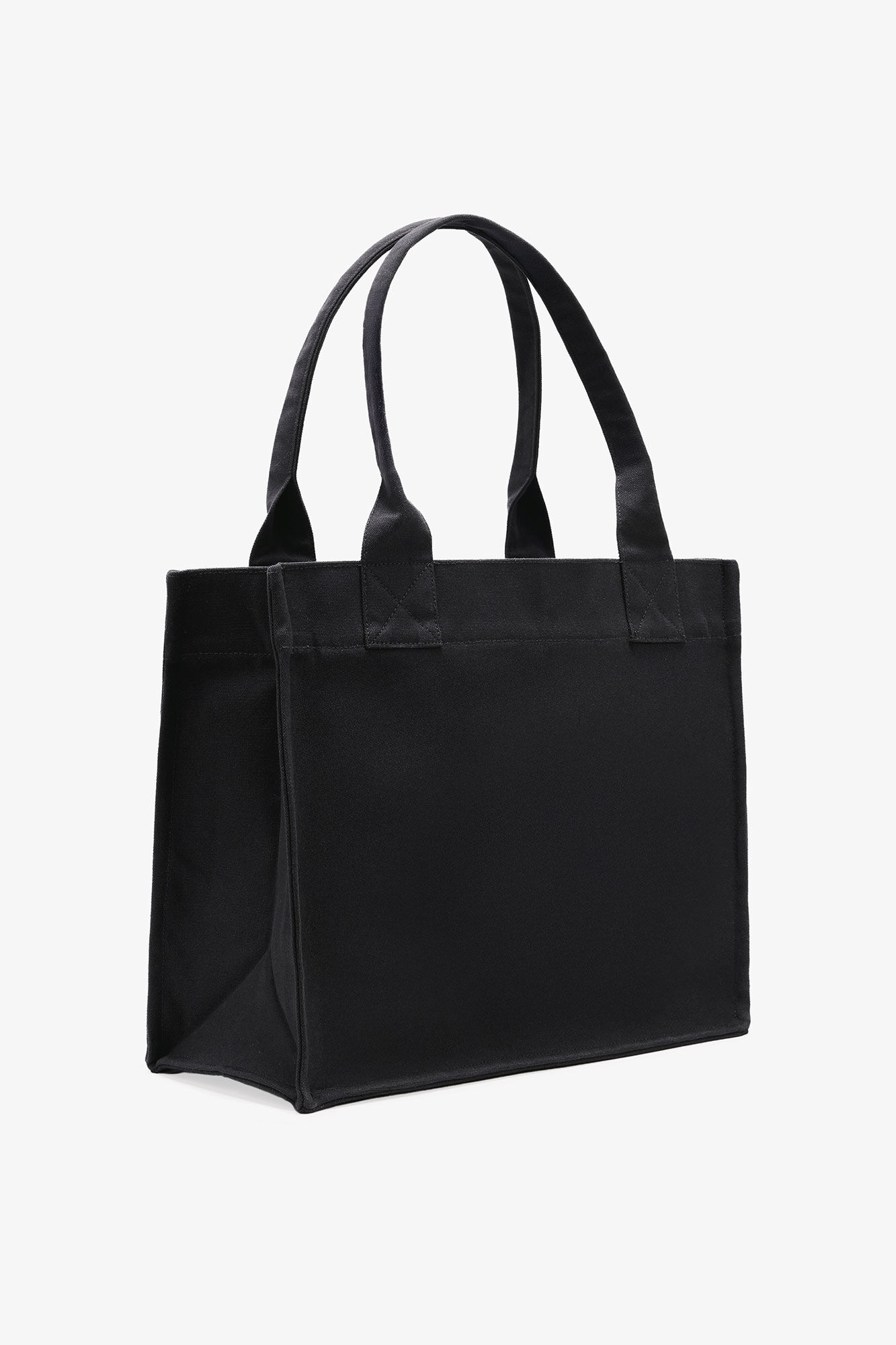 Black Puppy Large Tote, Recycled Cotton, in colour Phantom - 2 - GANNI