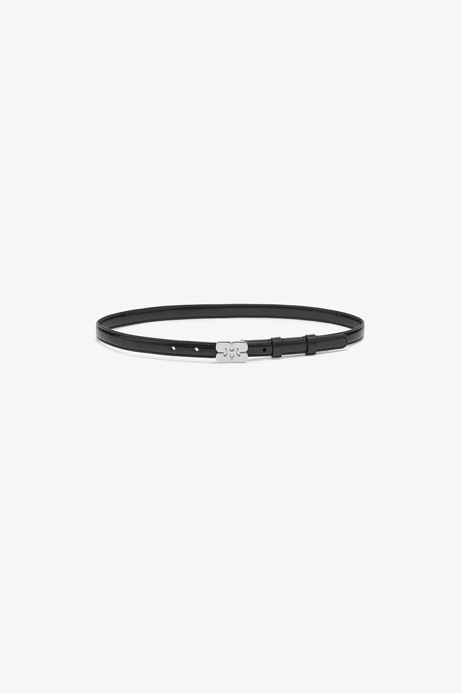 Black Patent Slim GANNI Bou Belt, Black