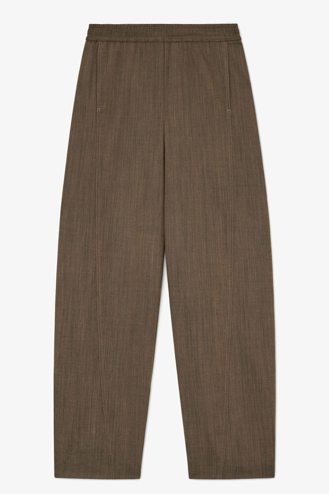Trousers in Brown Wool Melange, Canteen