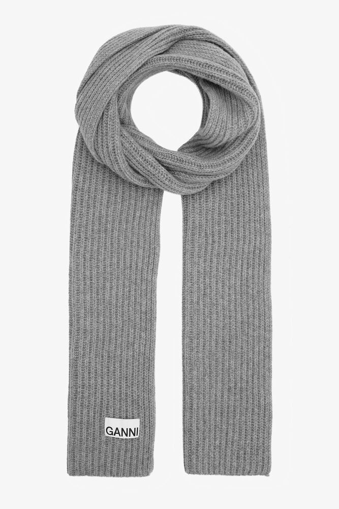Grey Ribbed Scarf, Paloma Melange