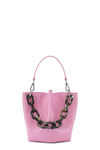 Diamond Bucket Bag, Leather, in colour Cyclamen - 1 - GANNI