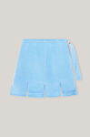 Wool High Waist Panel Mini Skirt, Polyester, in colour Placid Blue - 1 - GANNI