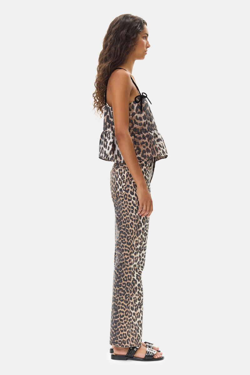 Leopard 3D Jacquard Top, Polyamide, in colour Leopard - 3 - GANNI