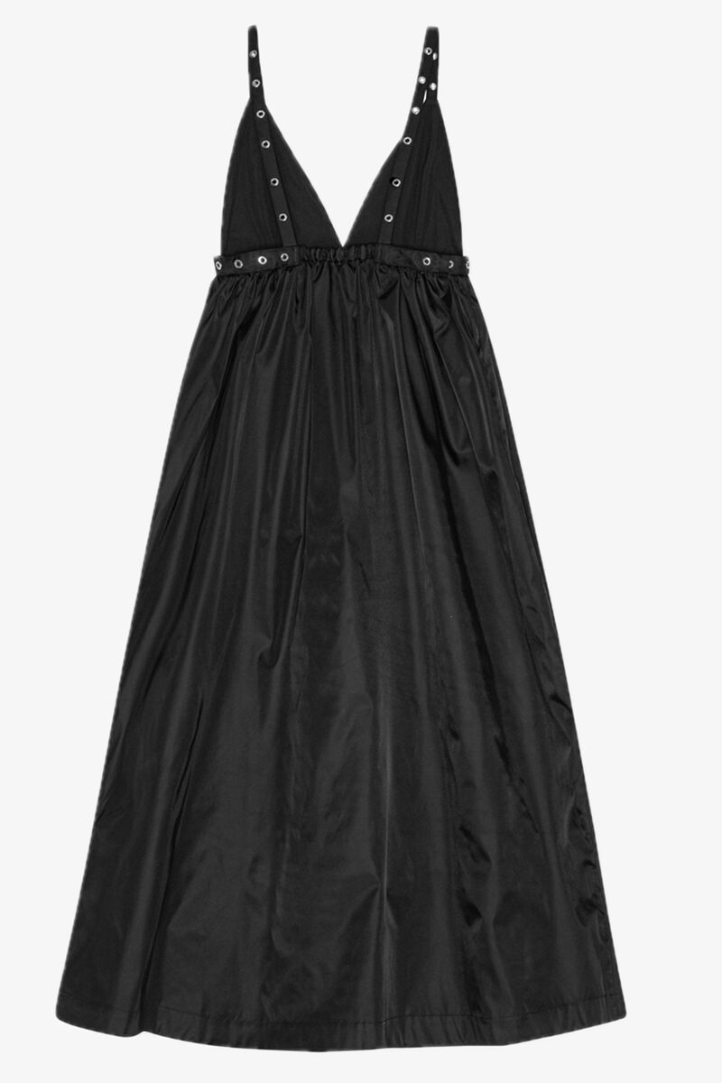 Black Duchesse Nylon Strap klänning, Polyurethane, in colour Black - 2 - GANNI