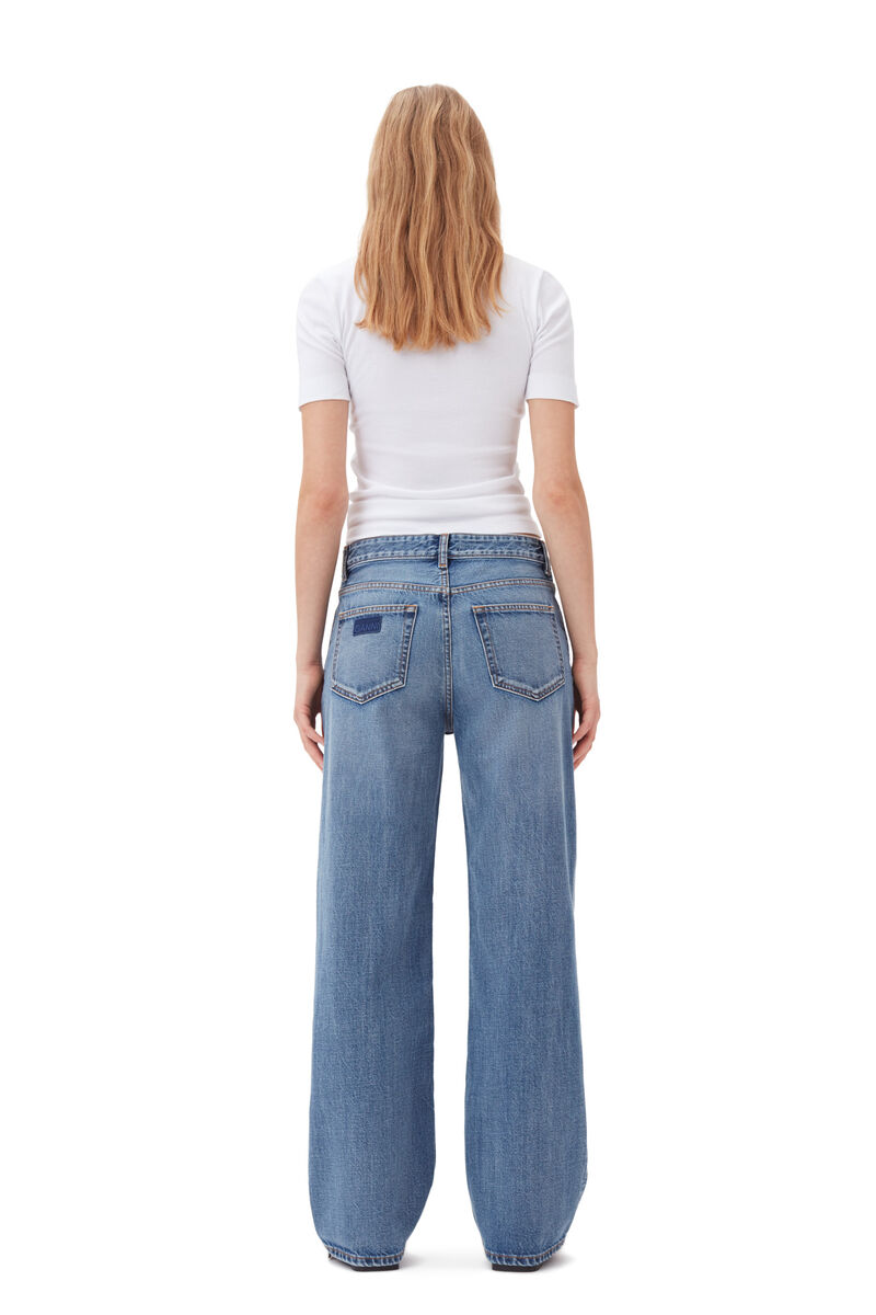 Mid Blue Vintage Izey-jeans, Cotton, in colour Mid Blue Vintage - 3 - GANNI