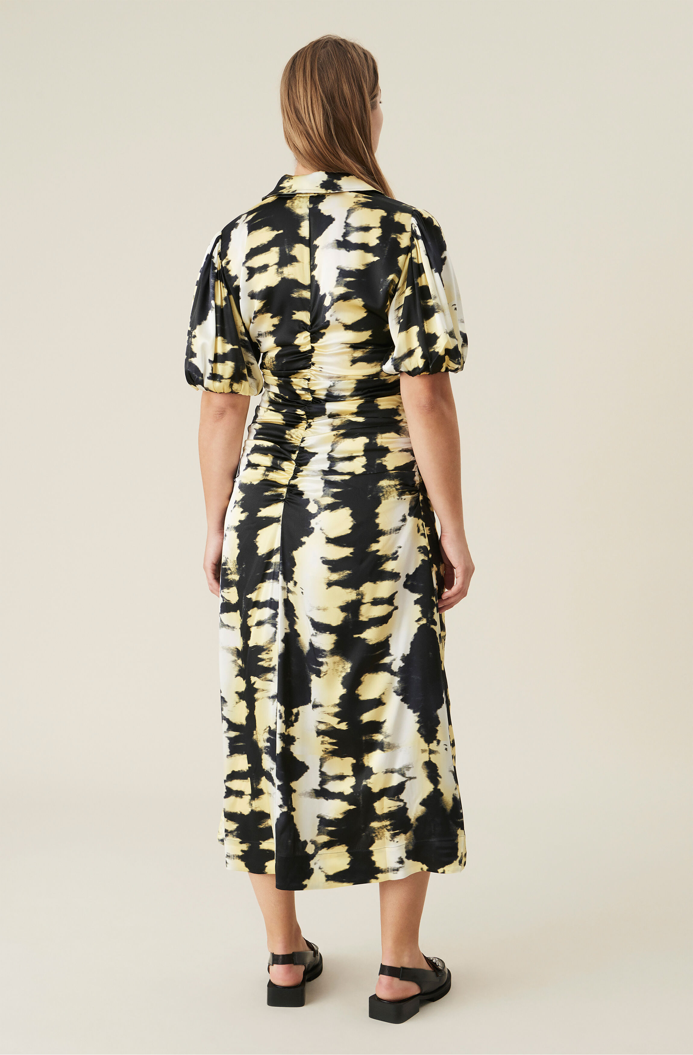 ganni silk dress