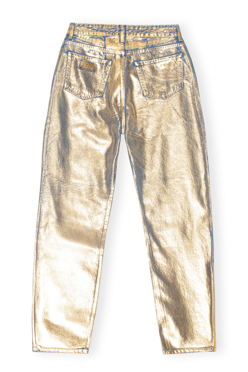 Gold Denim Stary Jeans, Cotton, in colour Gold - 2 - GANNI