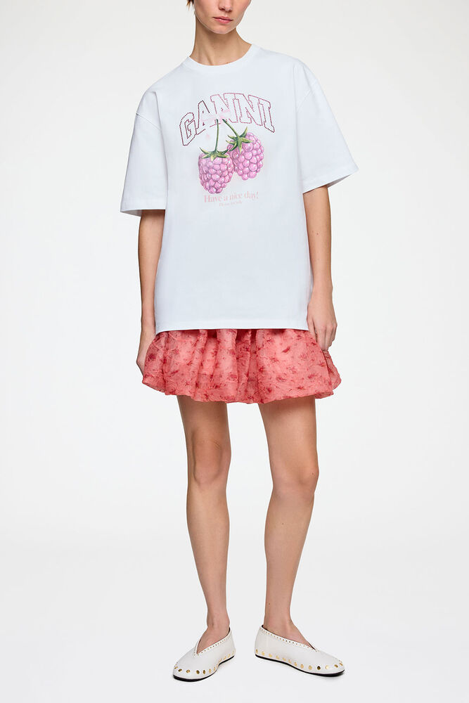T-shirt with Raspberries, Bright White