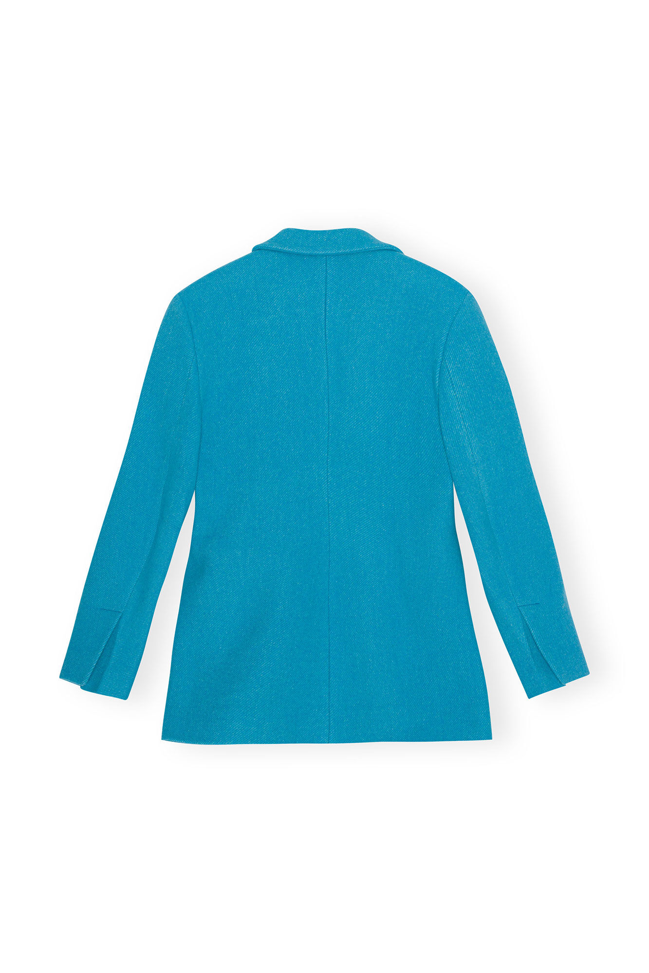 Twill Wool Suiting Blazer, Polyamide, in colour Blue Curacao - 2 - GANNI