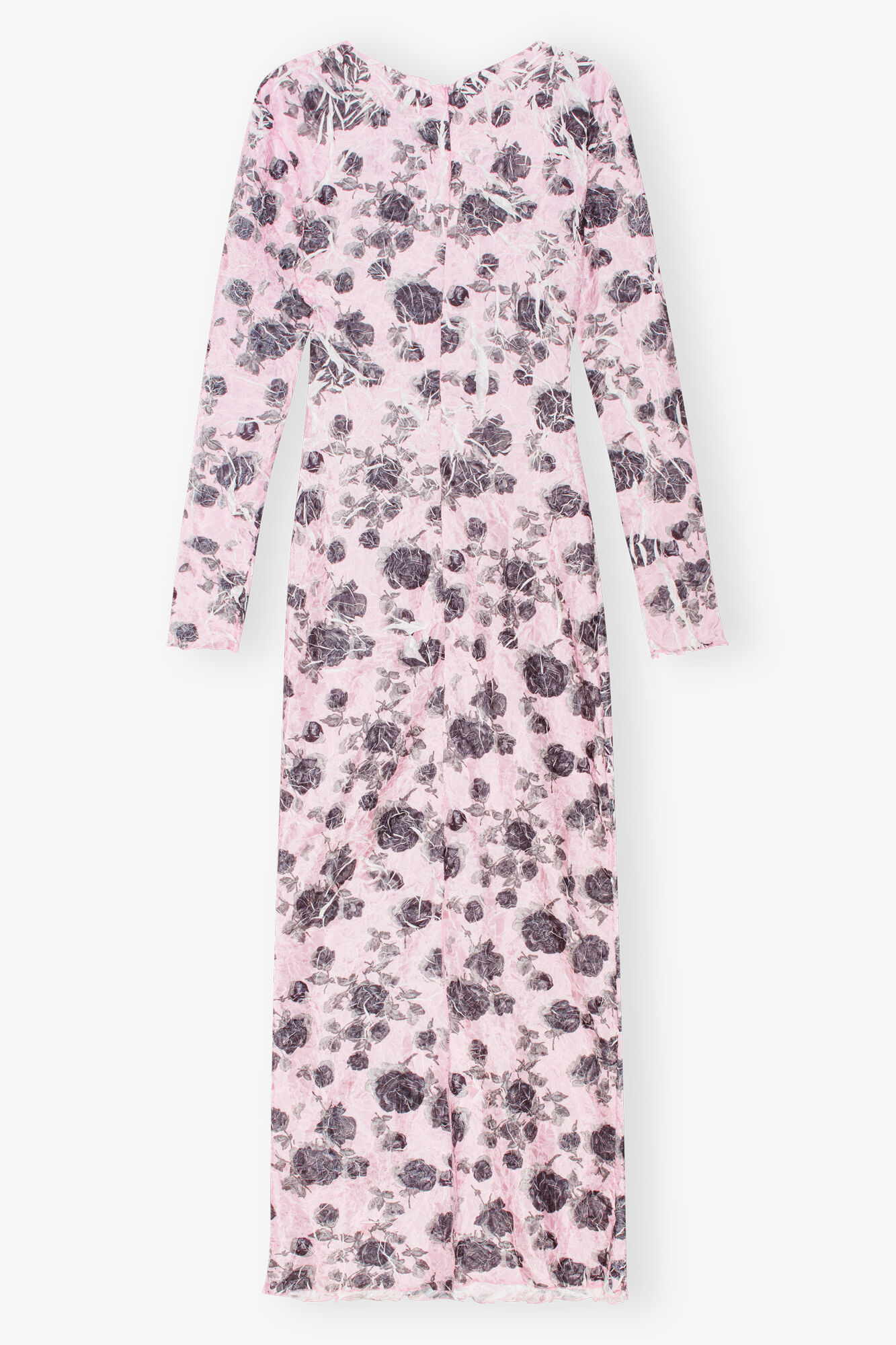 Pink Floral Printed Dress, Recycled Polyester, in colour Corsage - 2 - GANNI