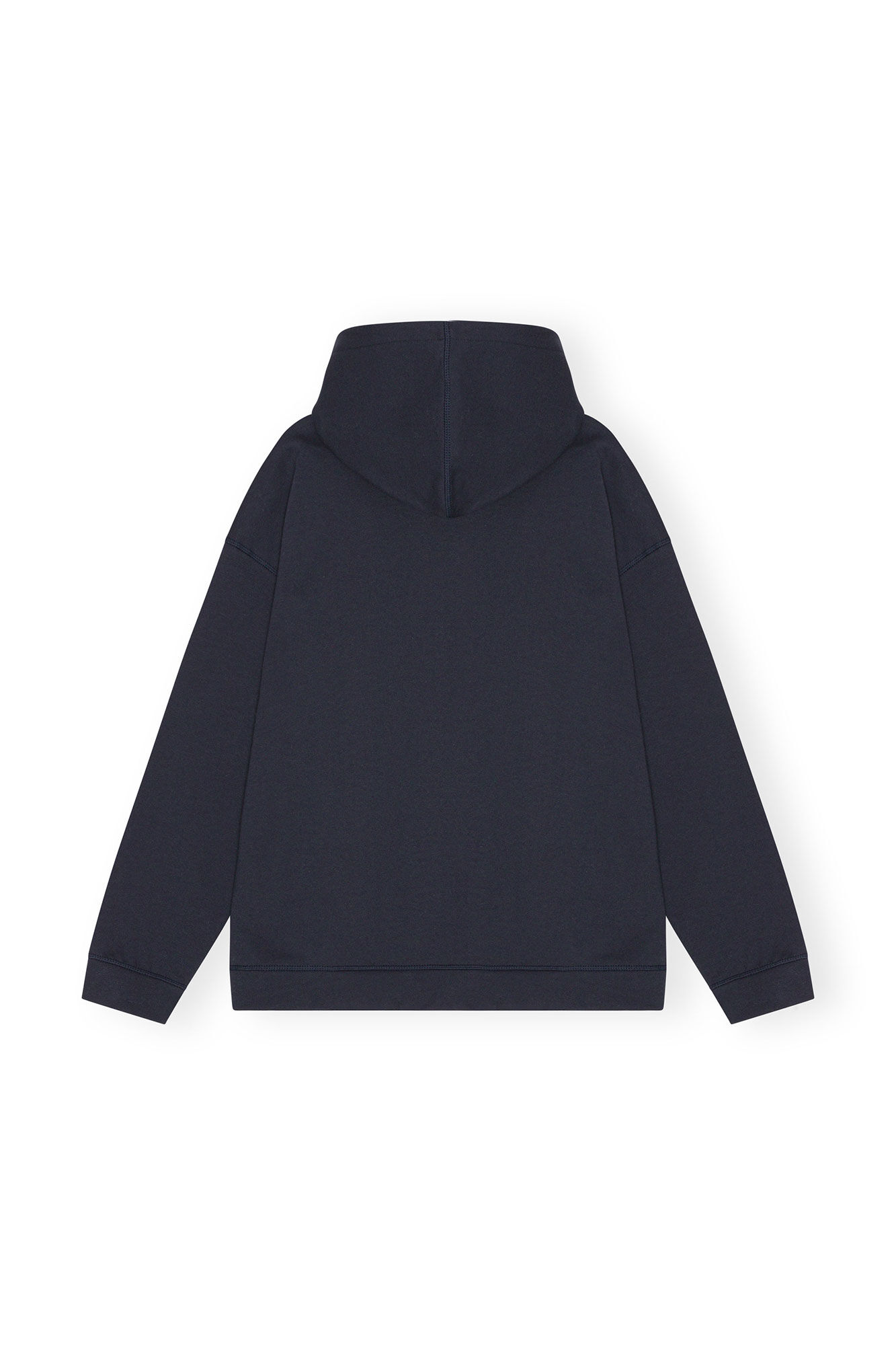 Blue Oversized Isoli Flower Hoodie, Cotton, in colour Sky Captain - 2 - GANNI