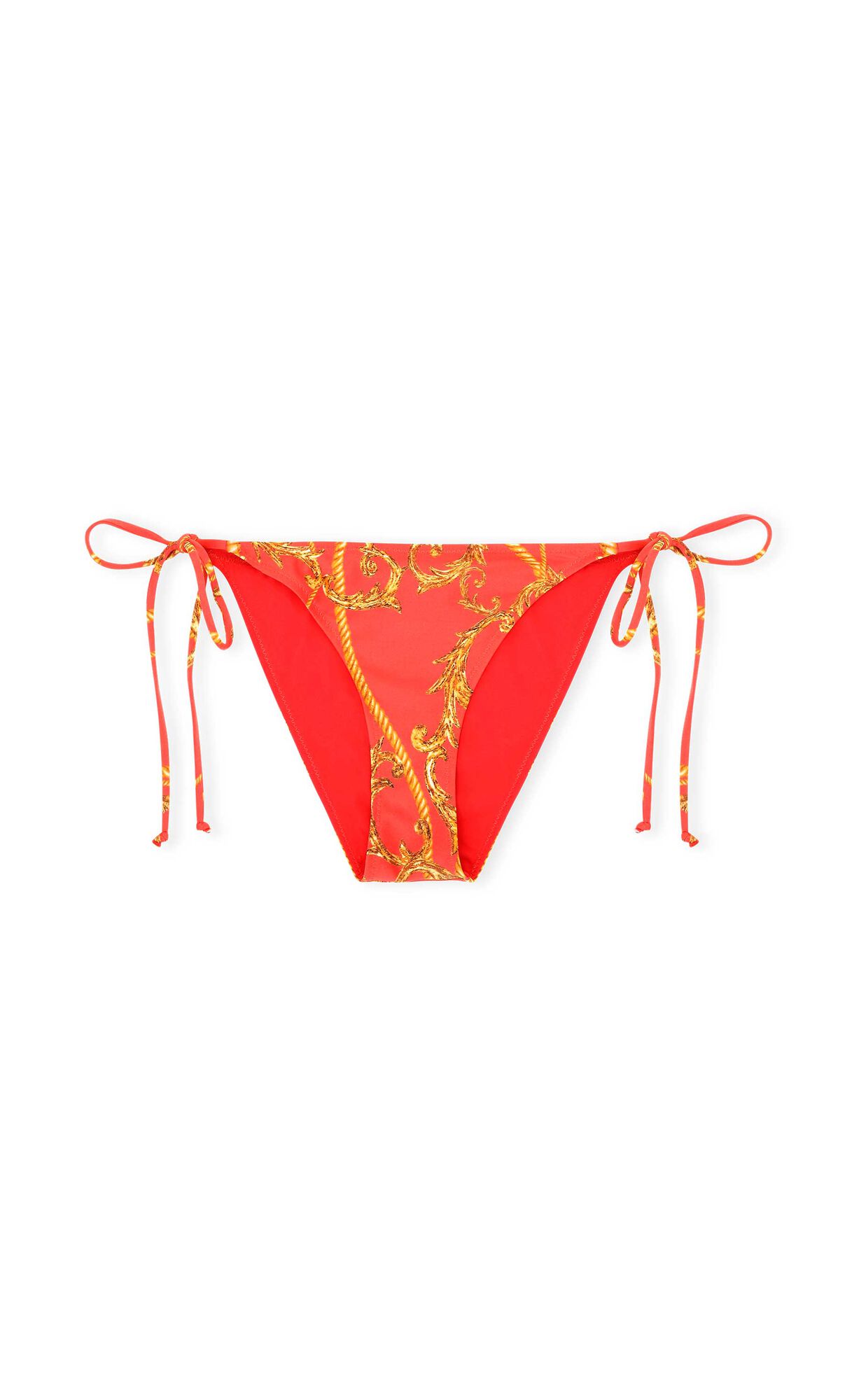 Bas de bikini à cordons, Elastane, in colour High Risk Red - 1 - GANNI