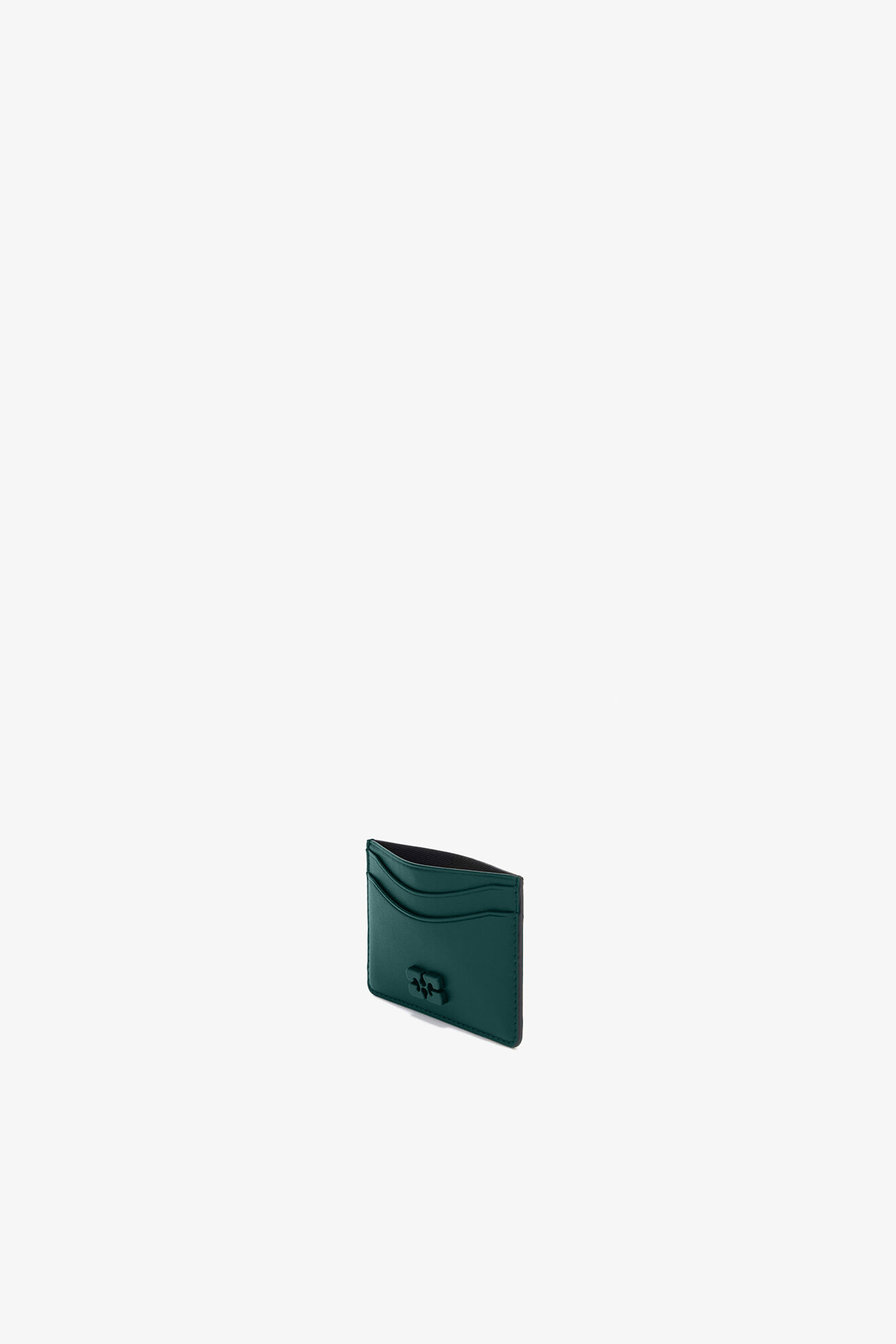 Bou kortholder i gr&oslash;n, Recycled Leather, in colour Dark Green - 3 - GANNI