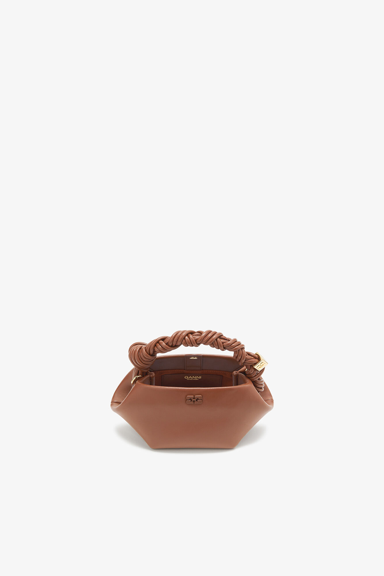 Mini Bou Bag in Brown, Recycled Leather, in colour Sorrel Horse - 3 - GANNI