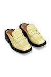 Slip-on loafers, Leather, in colour Pale Banana - 3 - GANNI
