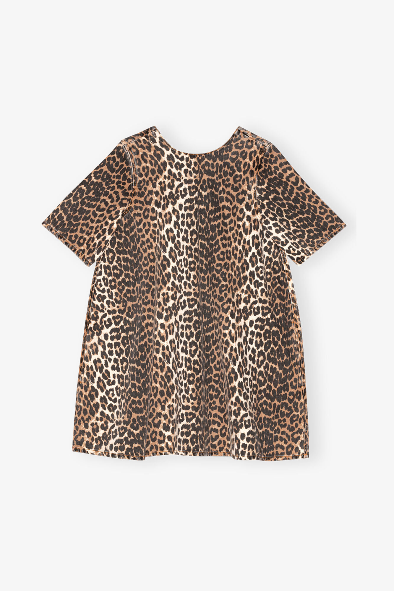 Leopard Mini Dress, Organic Cotton, in colour Leopard - 1 - GANNI